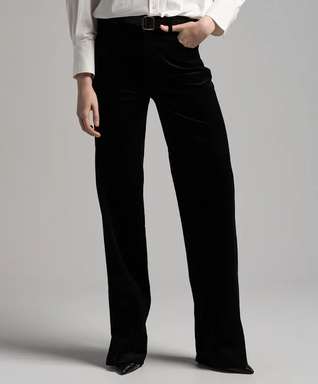Anine Bing Black corduroy pants with slits