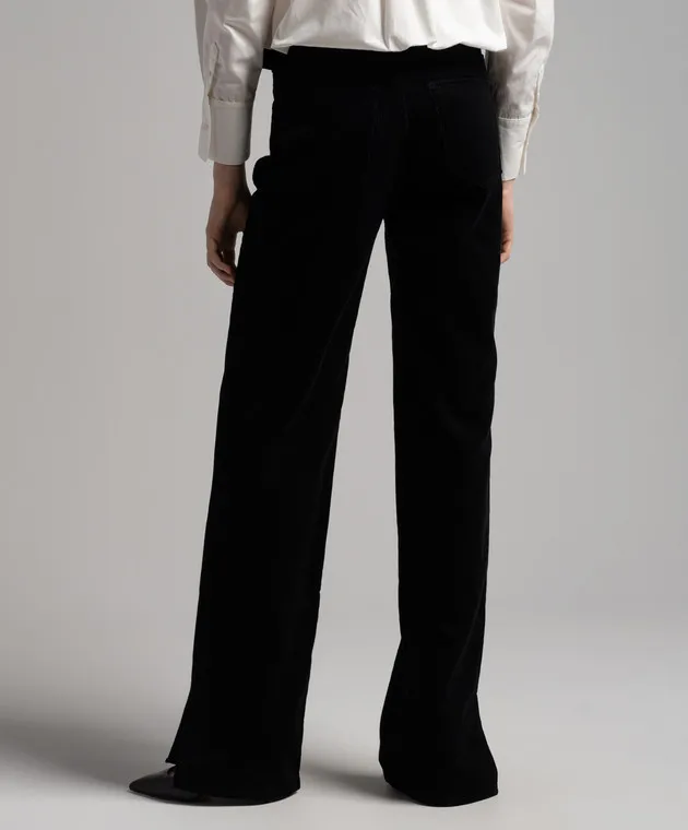 Anine Bing Black corduroy pants with slits