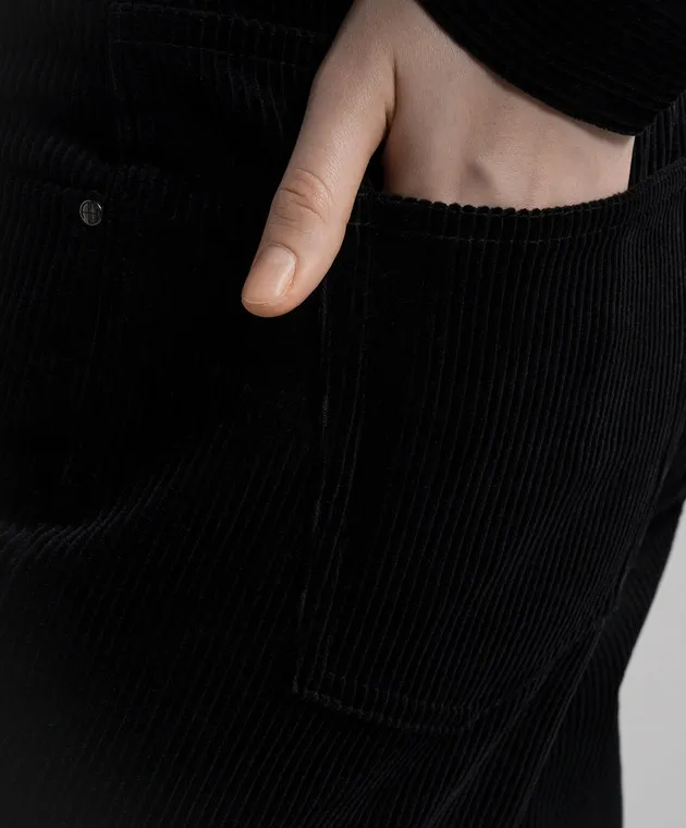 Anine Bing Black corduroy pants with slits
