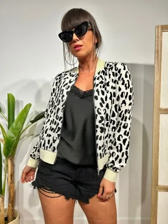 Bomber Print KAREB Crudo