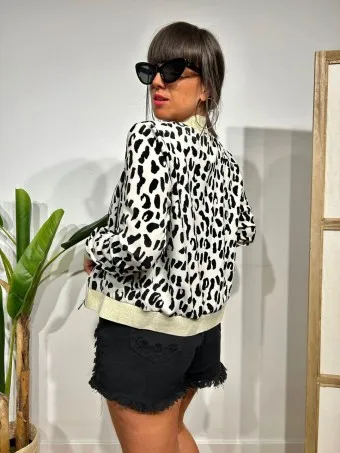 Bomber Print KAREB Crudo