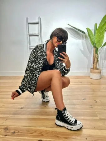 Bomber Print SOOWAR Negro