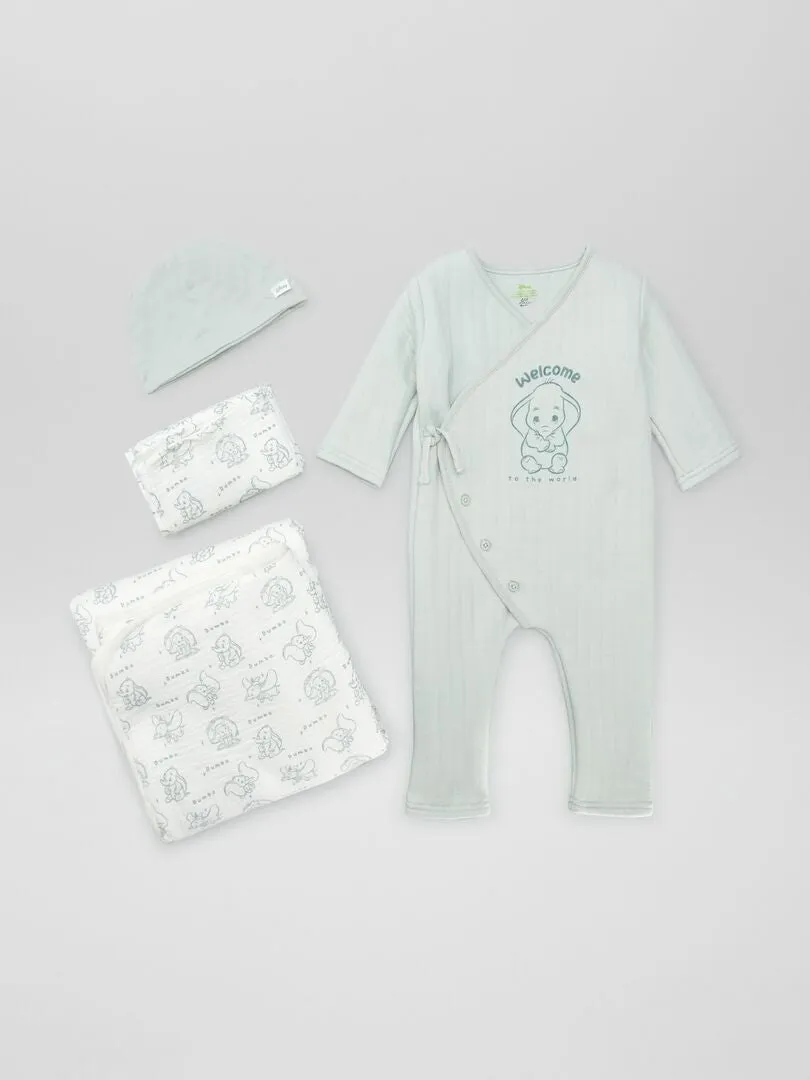 BOX DE NACIMIENTO 'WELCOME BABY'  'DISNEY'  4 PIEZAS  VERDE