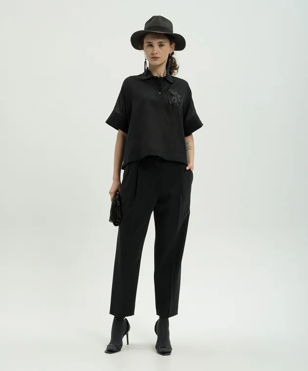 Brunello Cucinelli Black pants with wool
