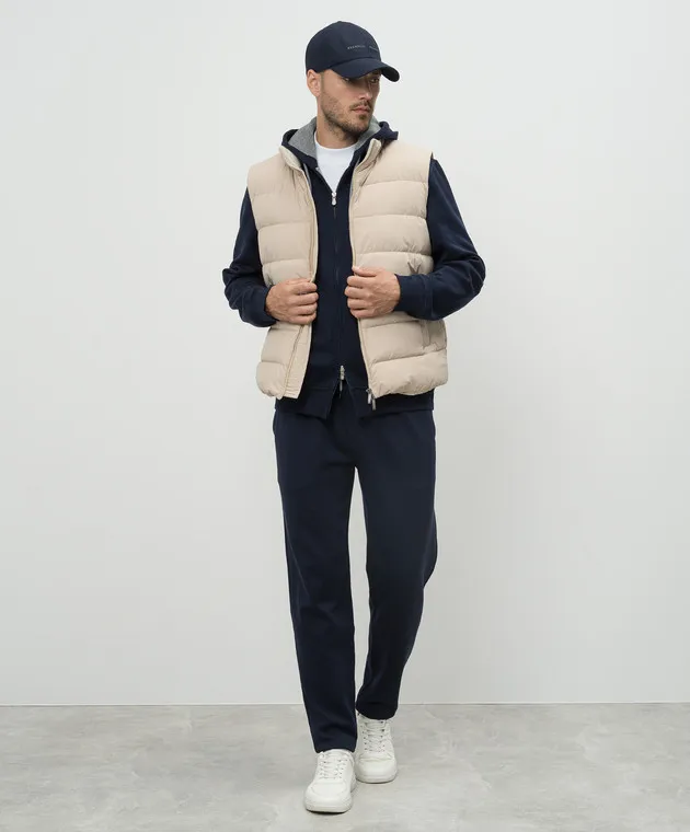 Brunello Cucinelli Blue sports pants with wool and silk