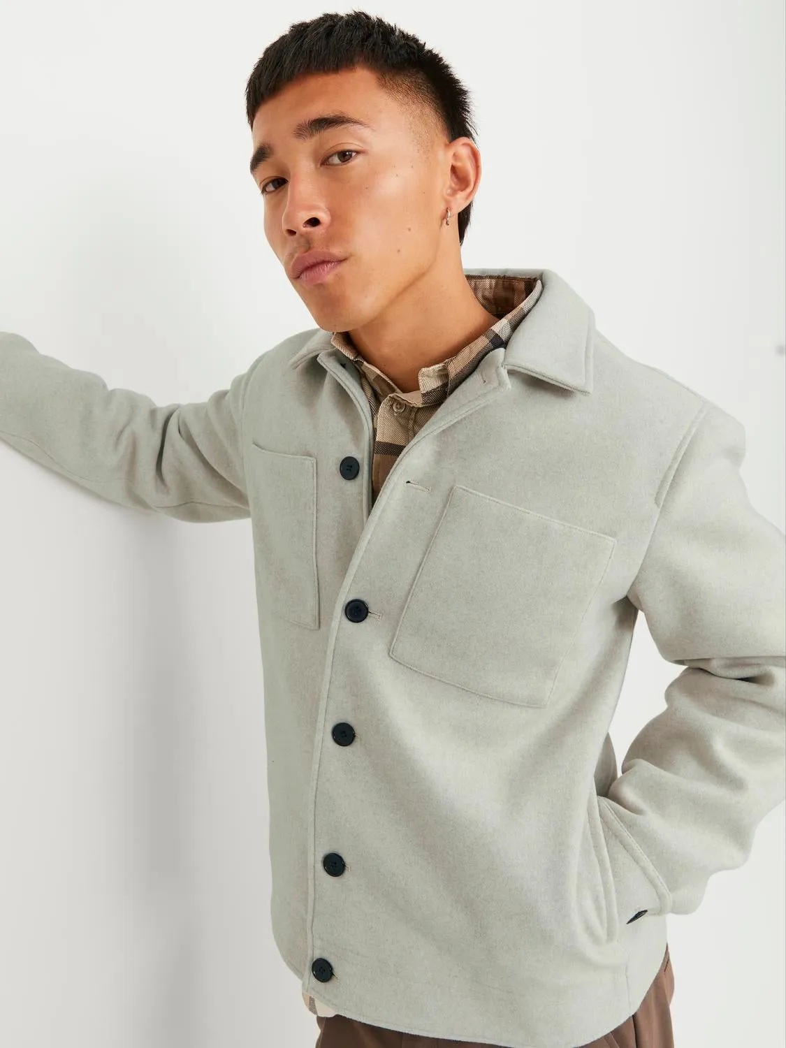 Camisa chaqueta Corte regular | Gris claro | Jack & Jones®