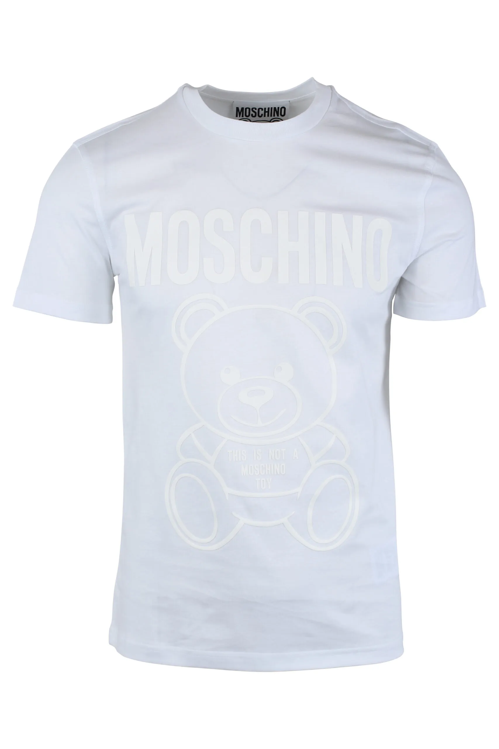 Camiseta blanca con maxilogo oso monocromático