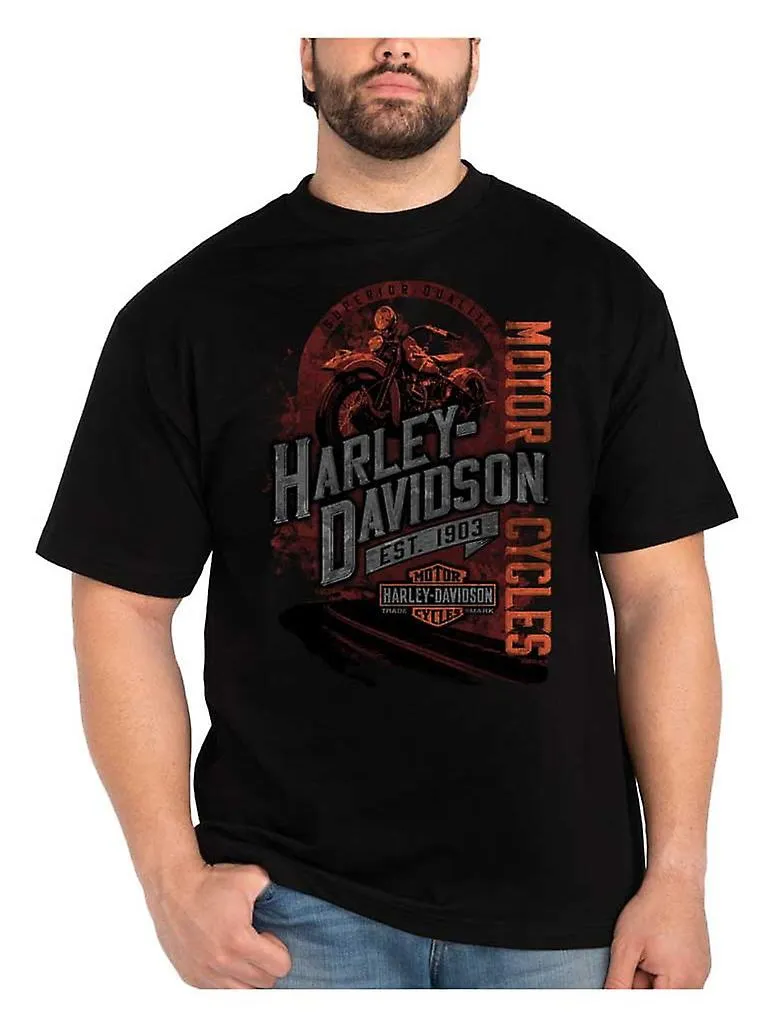 CAMISETA DE ALGODóN DE MANGA CORTA CON CUELLO REDONDO STACKS  NEGRO HARLEY DAVIDSONOOO07