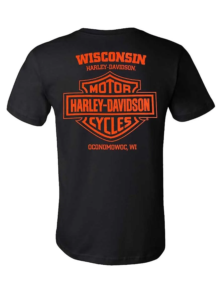 CAMISETA DE ALGODóN DE MANGA CORTA CON CUELLO REDONDO STACKS  NEGRO HARLEY DAVIDSONOOO07