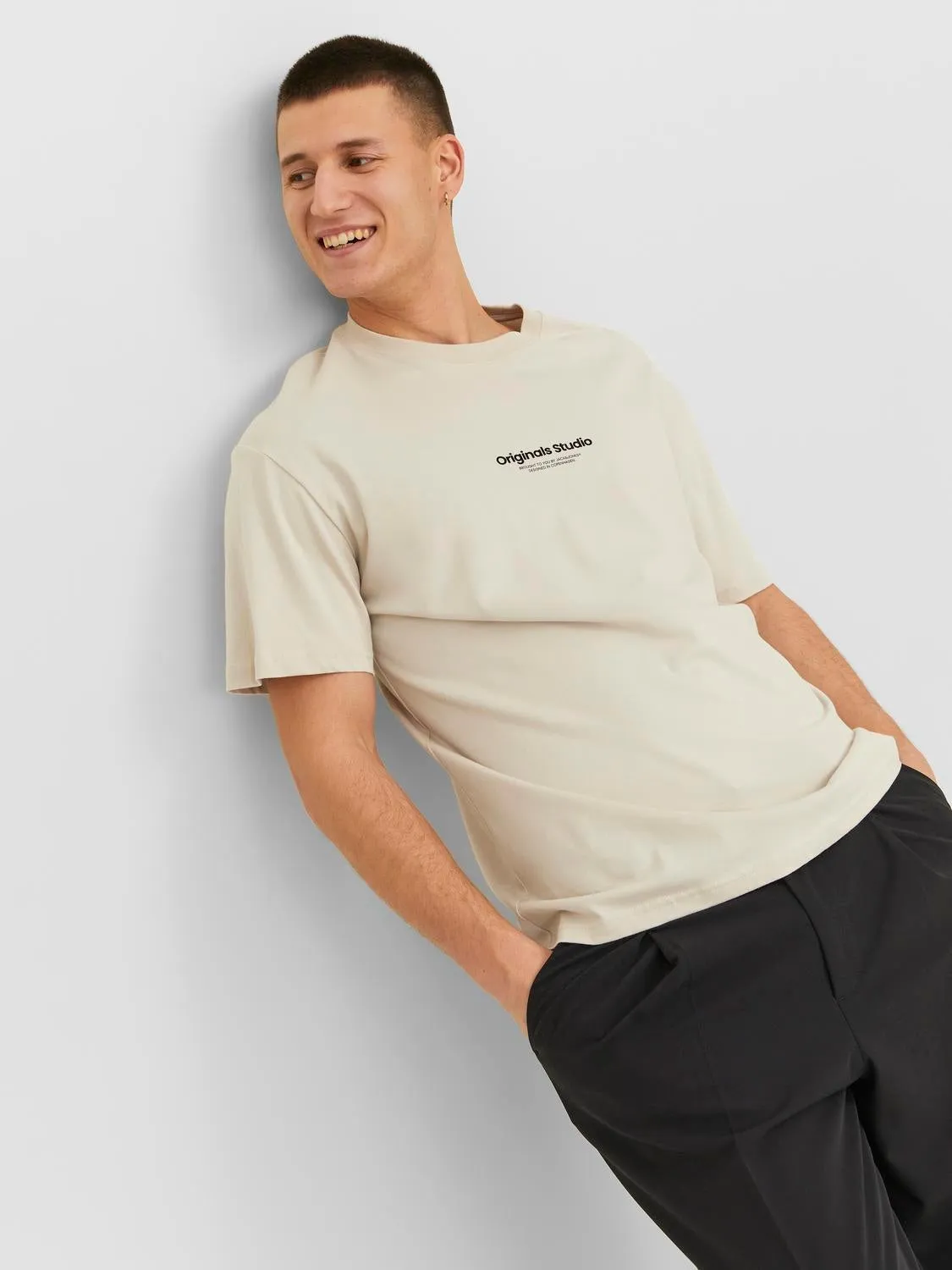 Camiseta Estampado Cuello redondo | Beige | Jack & Jones®