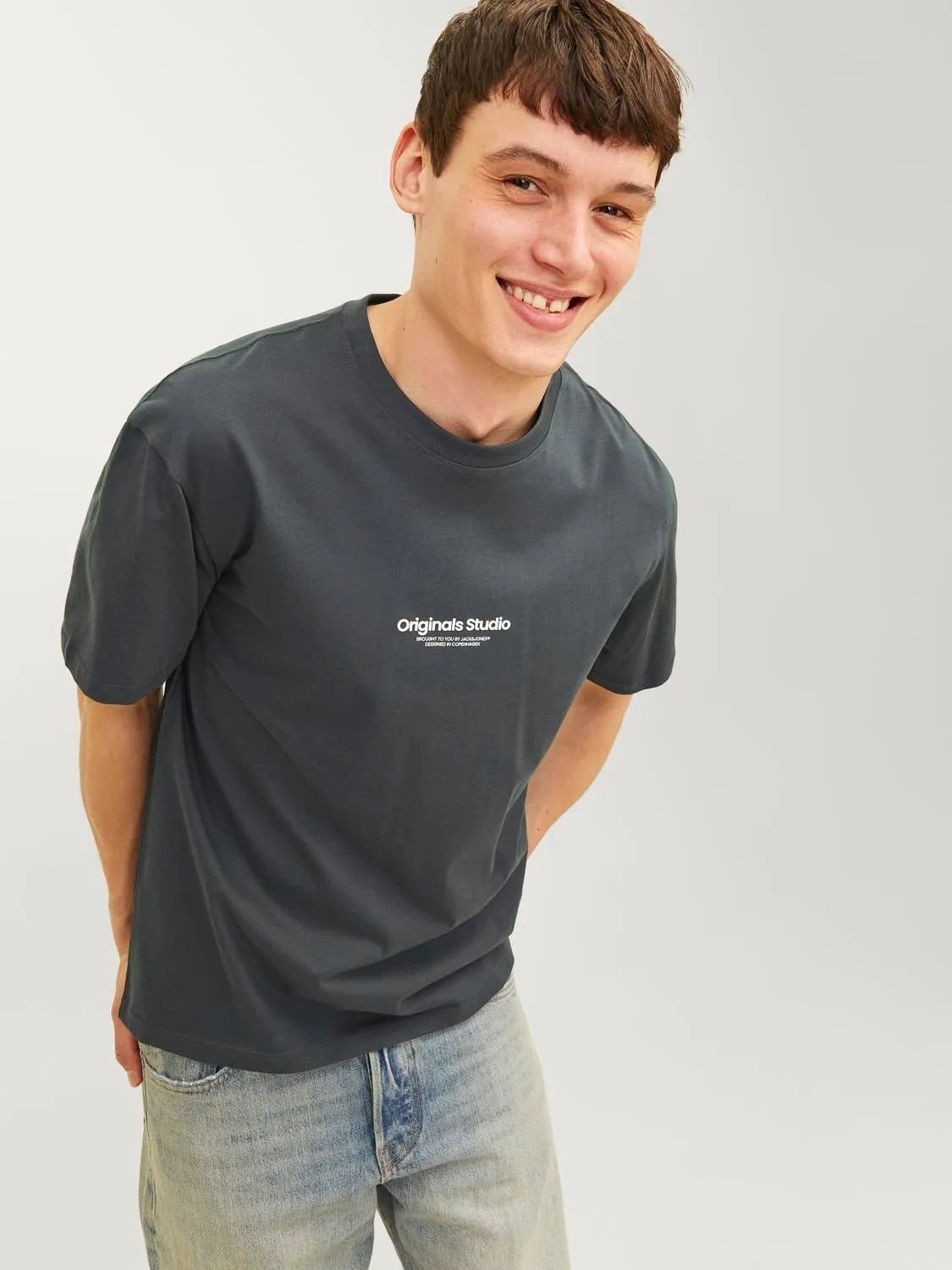 Camiseta Estampado Cuello redondo | Gris oscuro | Jack & Jones®