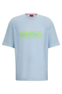 Camiseta oversize fit de malla con logo de la nueva temporada