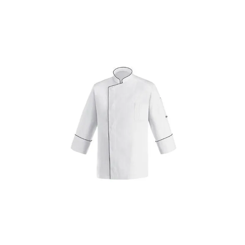 Chaqueta de cocina unisex ribete negro