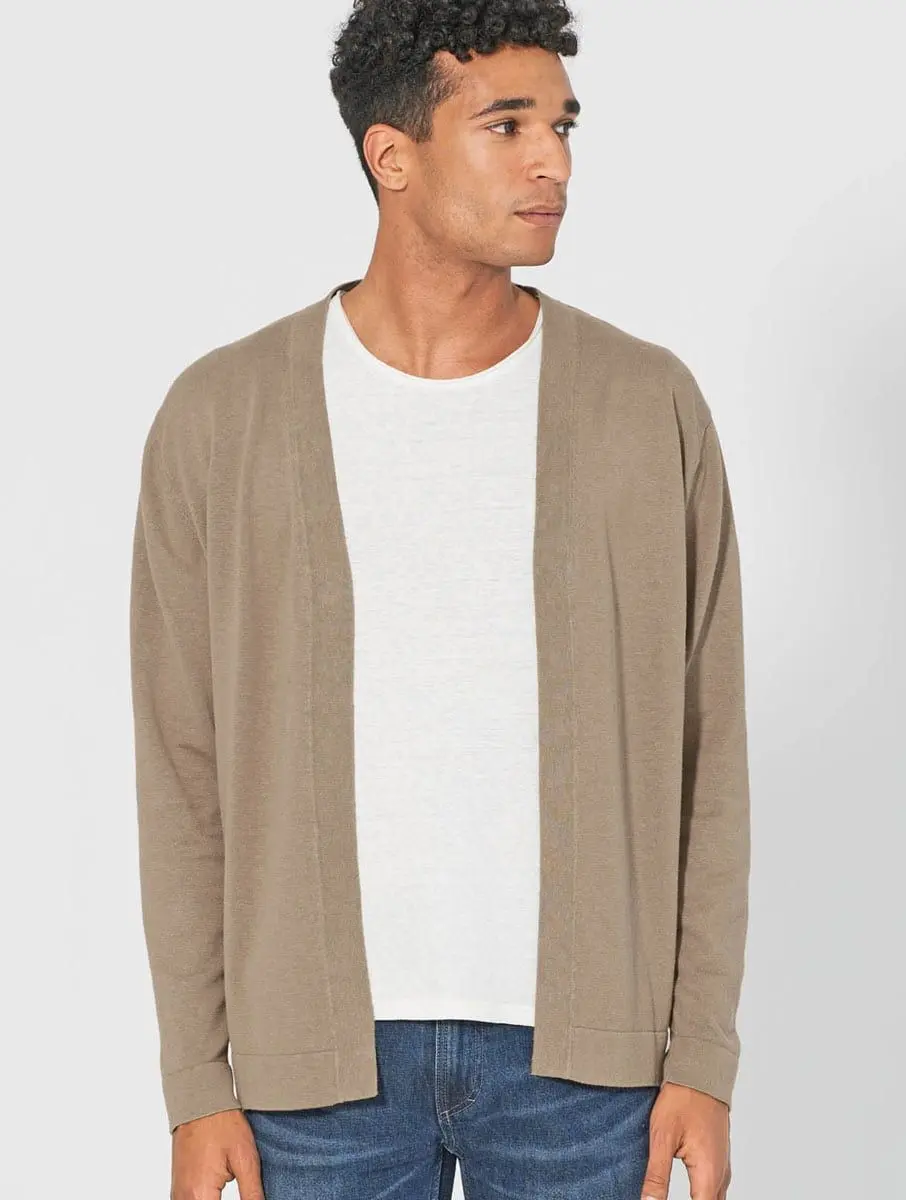 Chaqueta de punto hombre sin botones ecológica