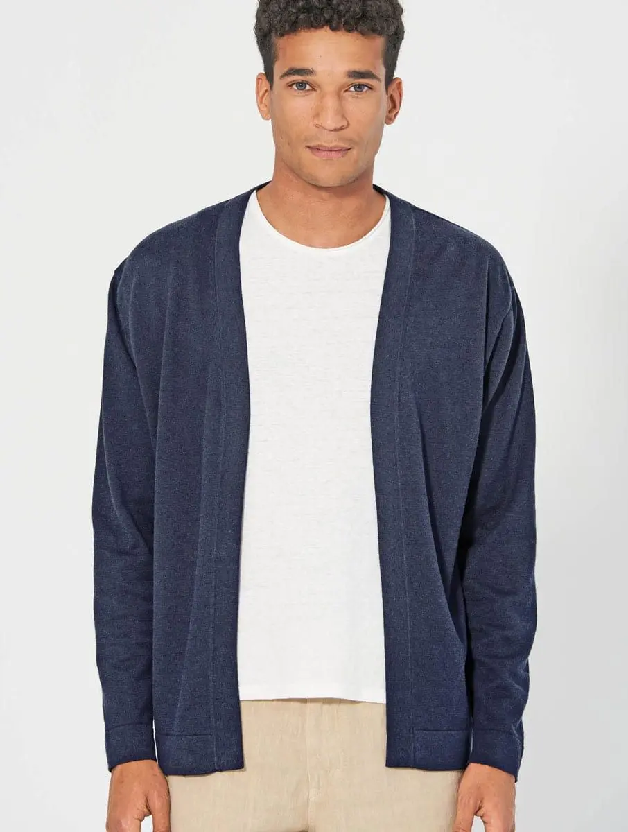 Chaqueta de punto hombre sin botones ecológica