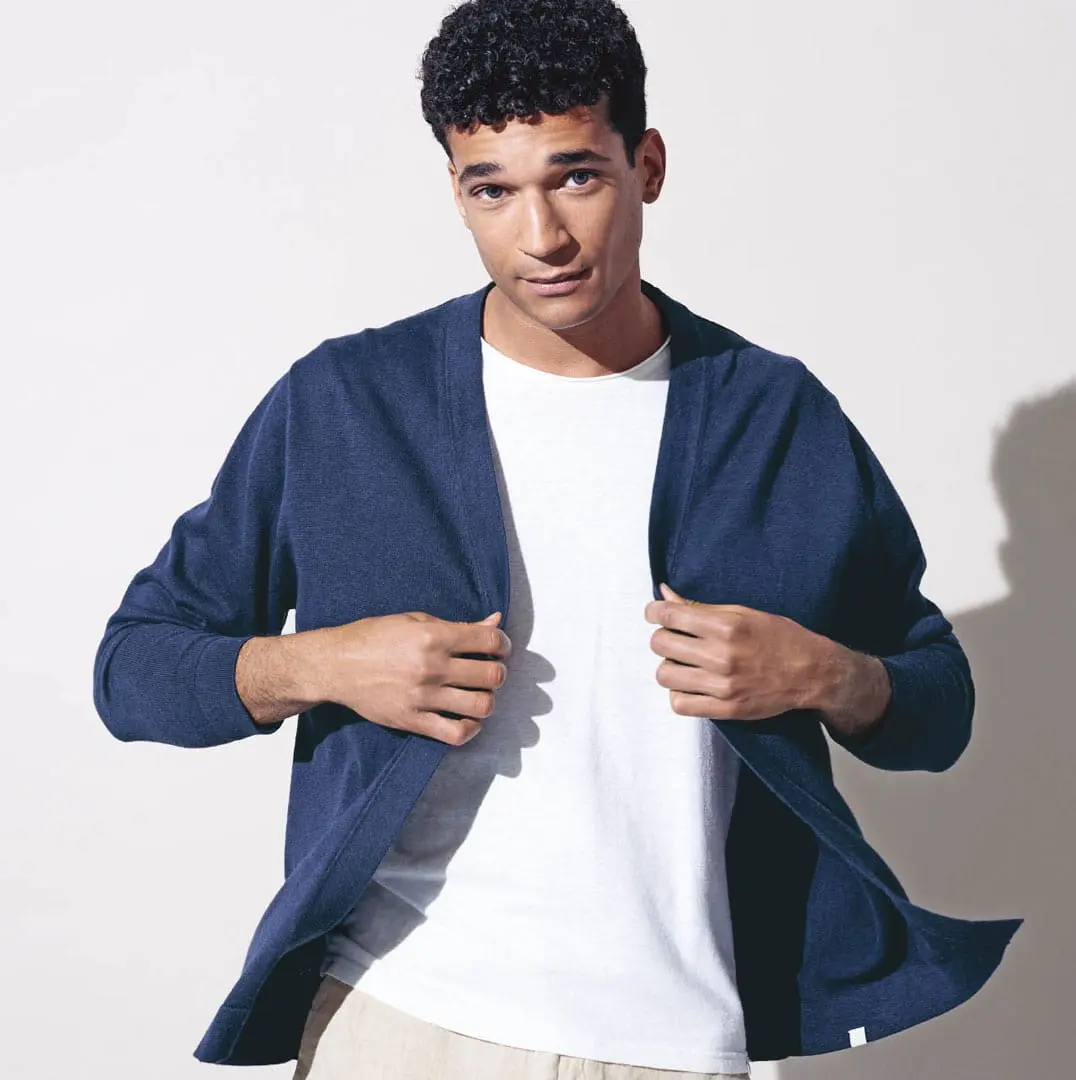 Chaqueta de punto hombre sin botones ecológica