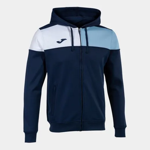 CREW V ZIPUP HOODIE NAVY SKY BLUE WHITE