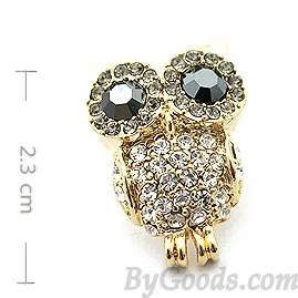 Cute Shining Rhinestone Owl Earring Studs