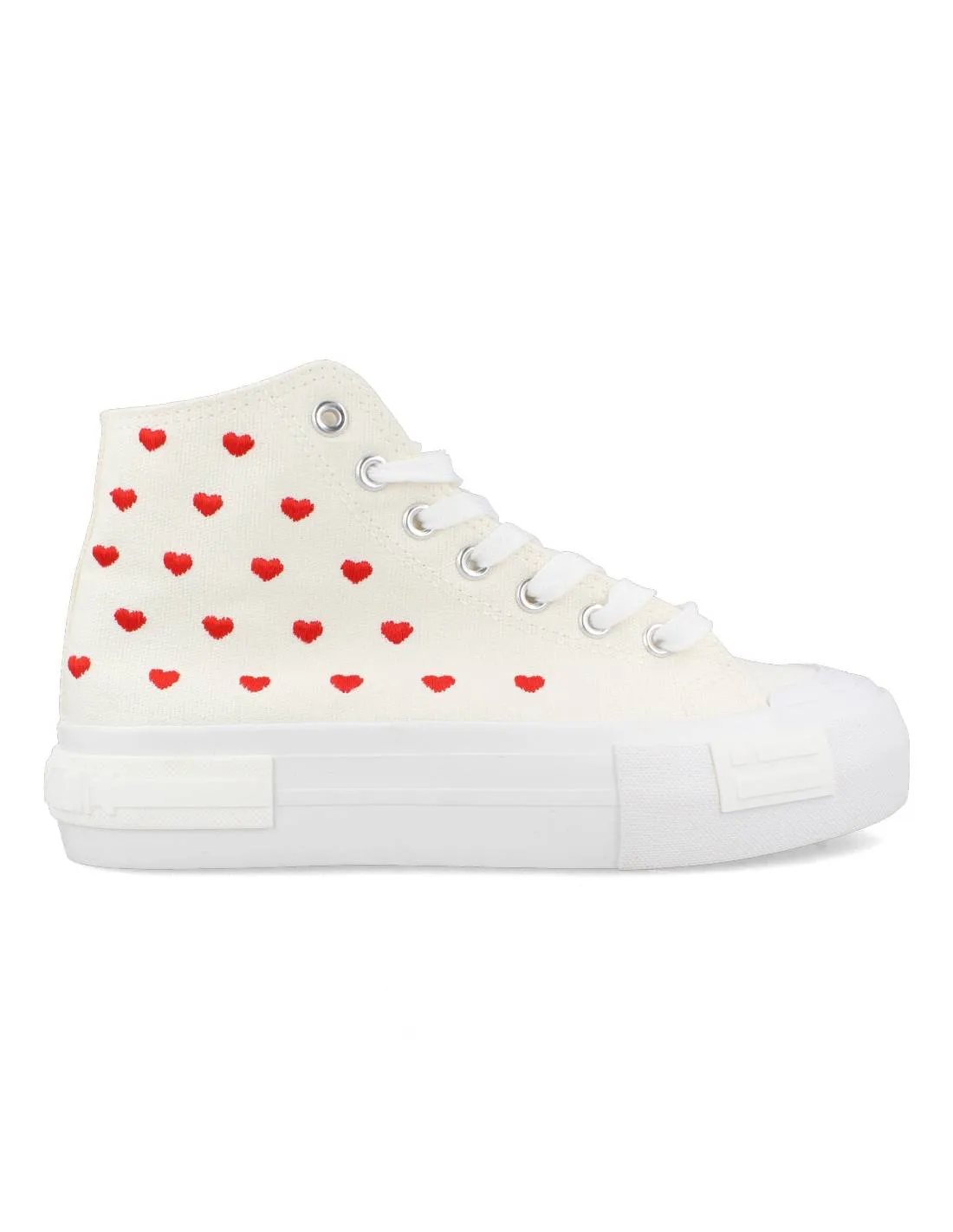 D. FRANKLIN  ZAPATILLA CASUAL PLATAFORMA BLANCA CORAZONES