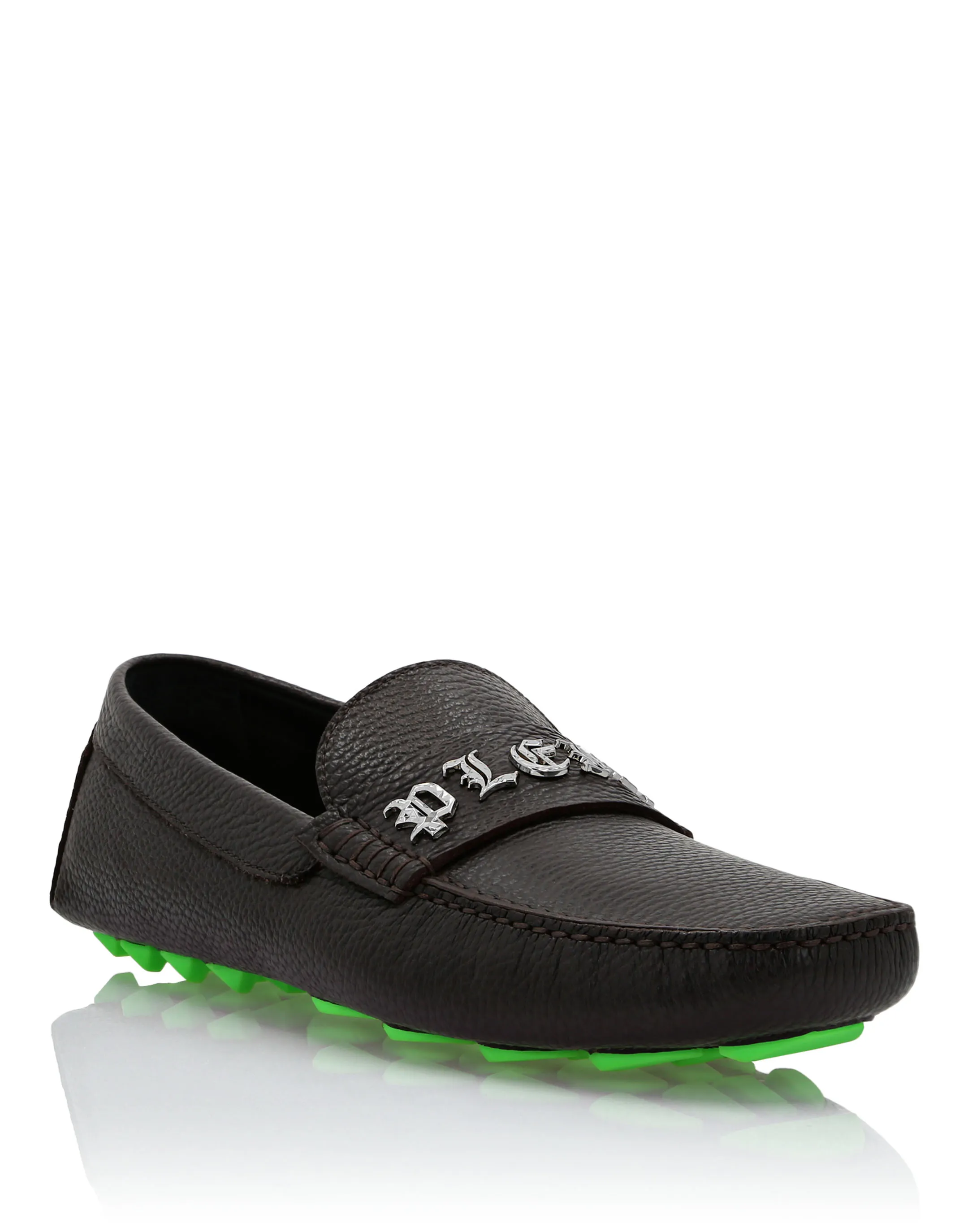 Deer Printed Leather Drivers Shoes
