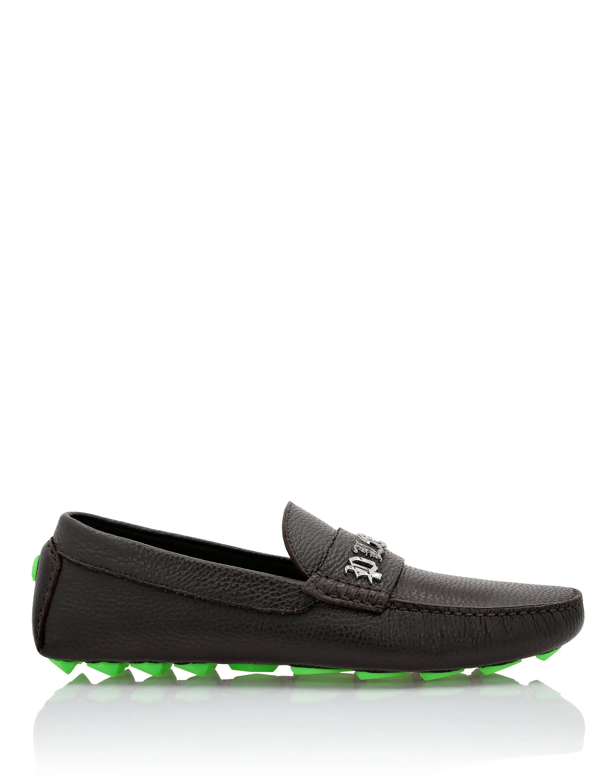 Deer Printed Leather Drivers Shoes