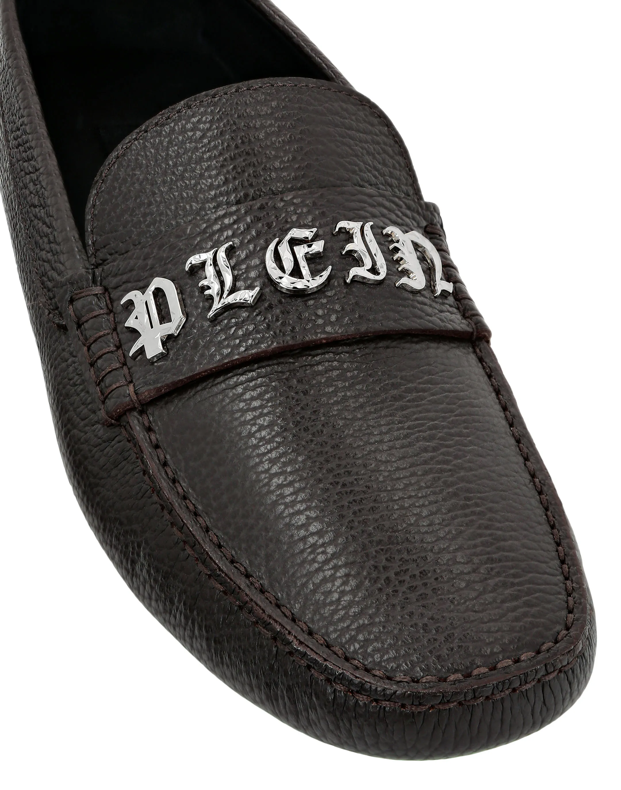 Deer Printed Leather Drivers Shoes