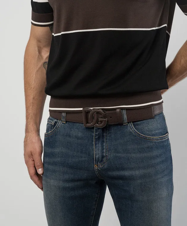 Dolce&Gabbana Brown leather strap with DG logo