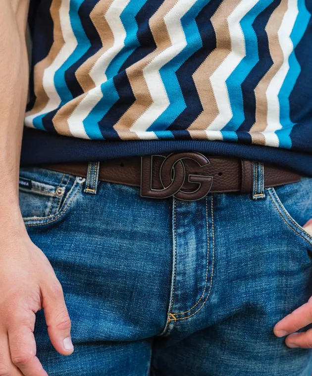 Dolce&Gabbana Brown leather strap with DG logo