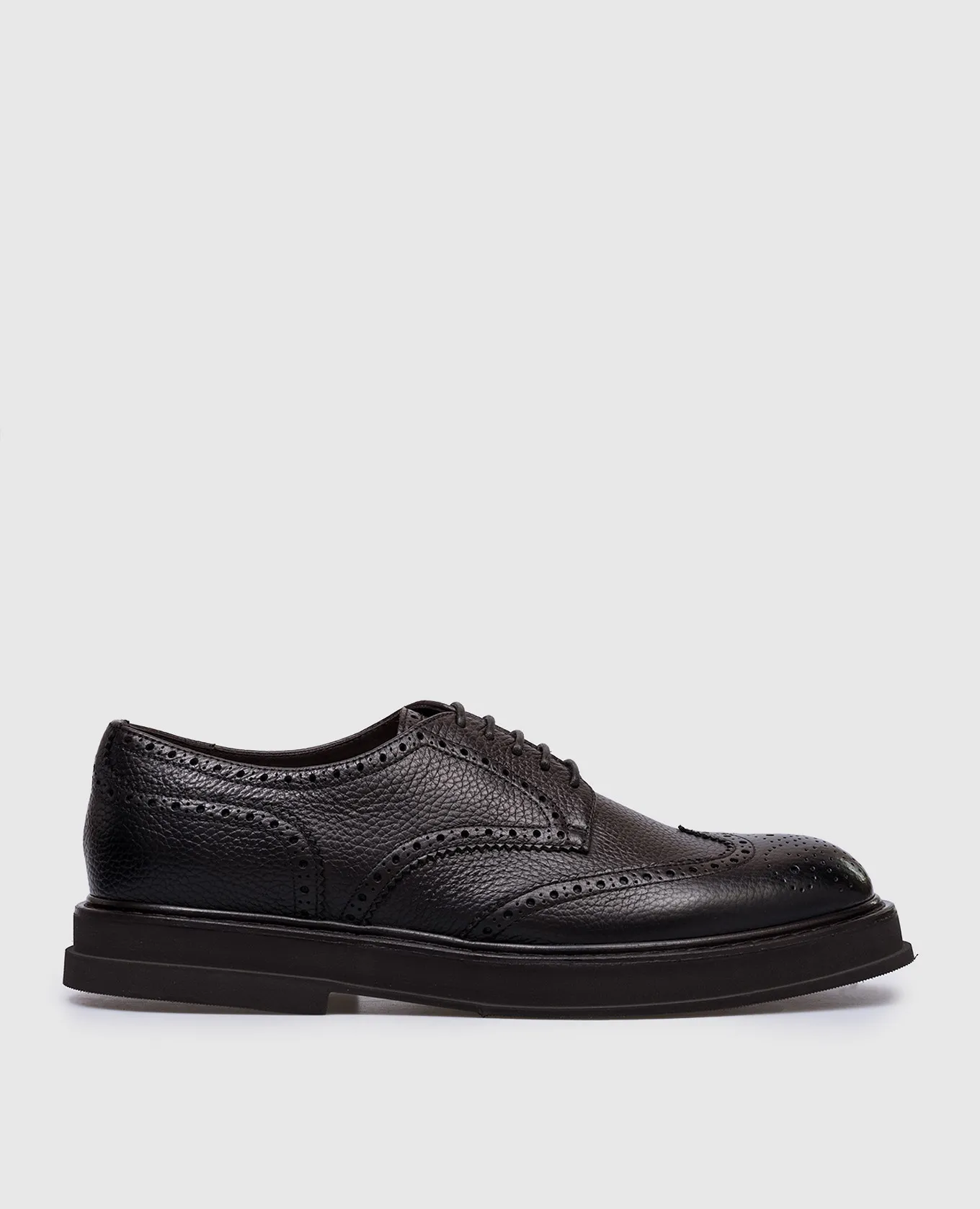 Doucal's Brown leather derbies with perforations