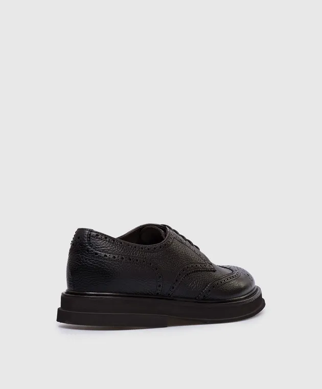 Doucal's Brown leather derbies with perforations