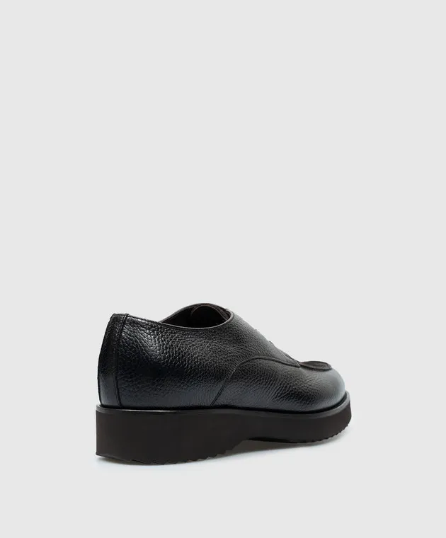 Doucal's Ray brown leather derbies with fur