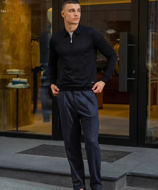 Enrico Mandelli Blue pants made of wool