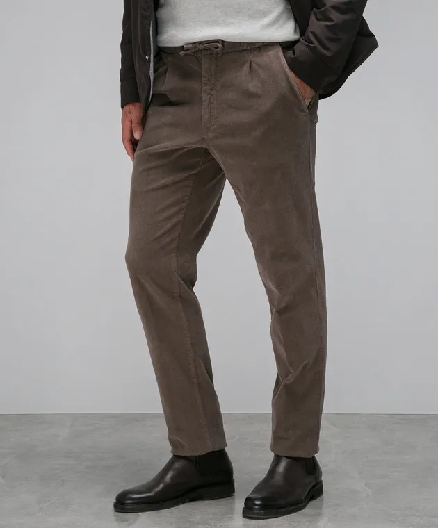 Enrico Mandelli Khaki corduroy pants