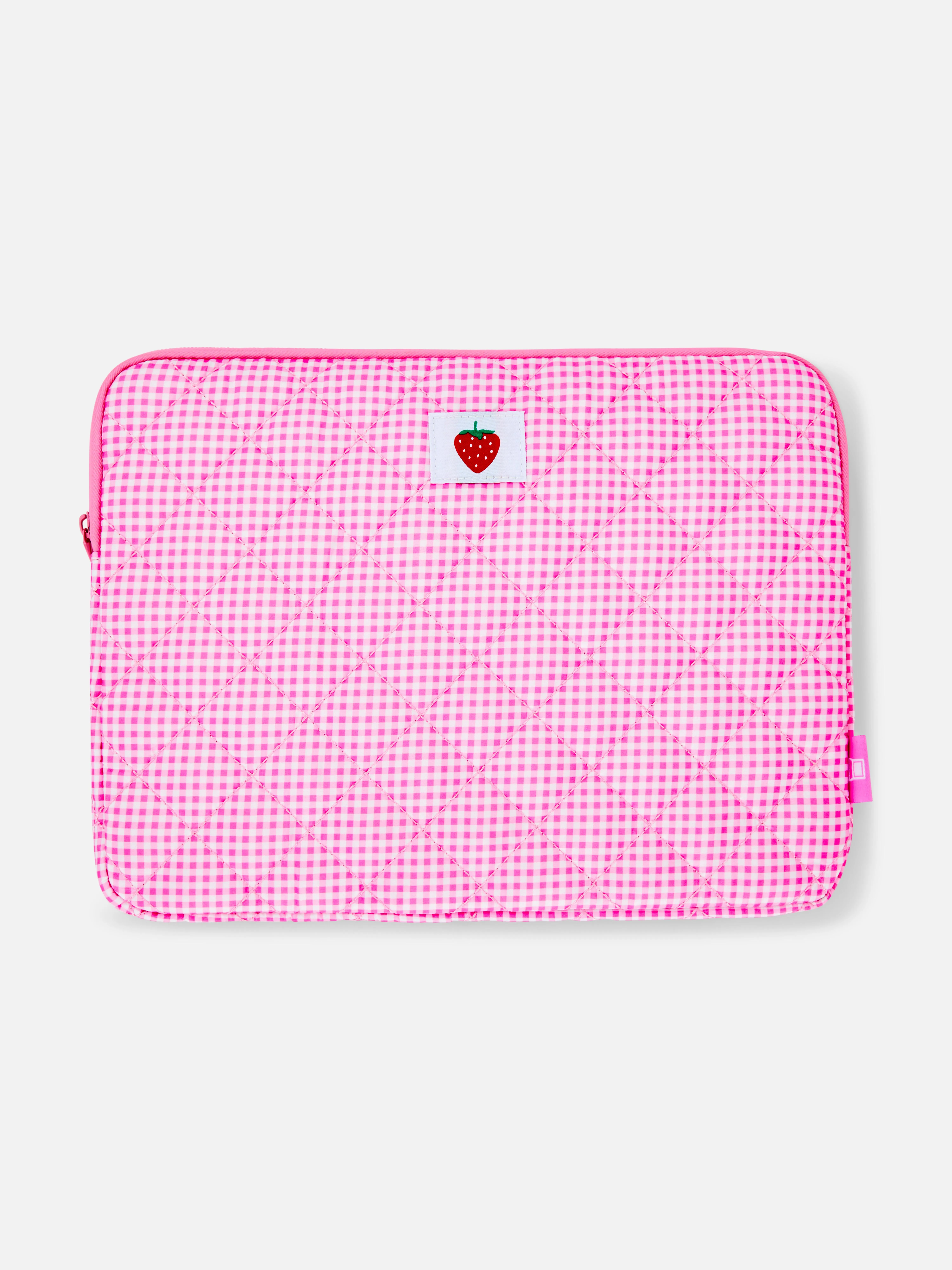 Funda para el portátil a cuadros vichy con fresa