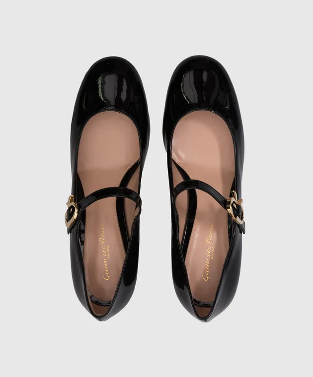 Gianvito Rossi Mary black patent leather shoes