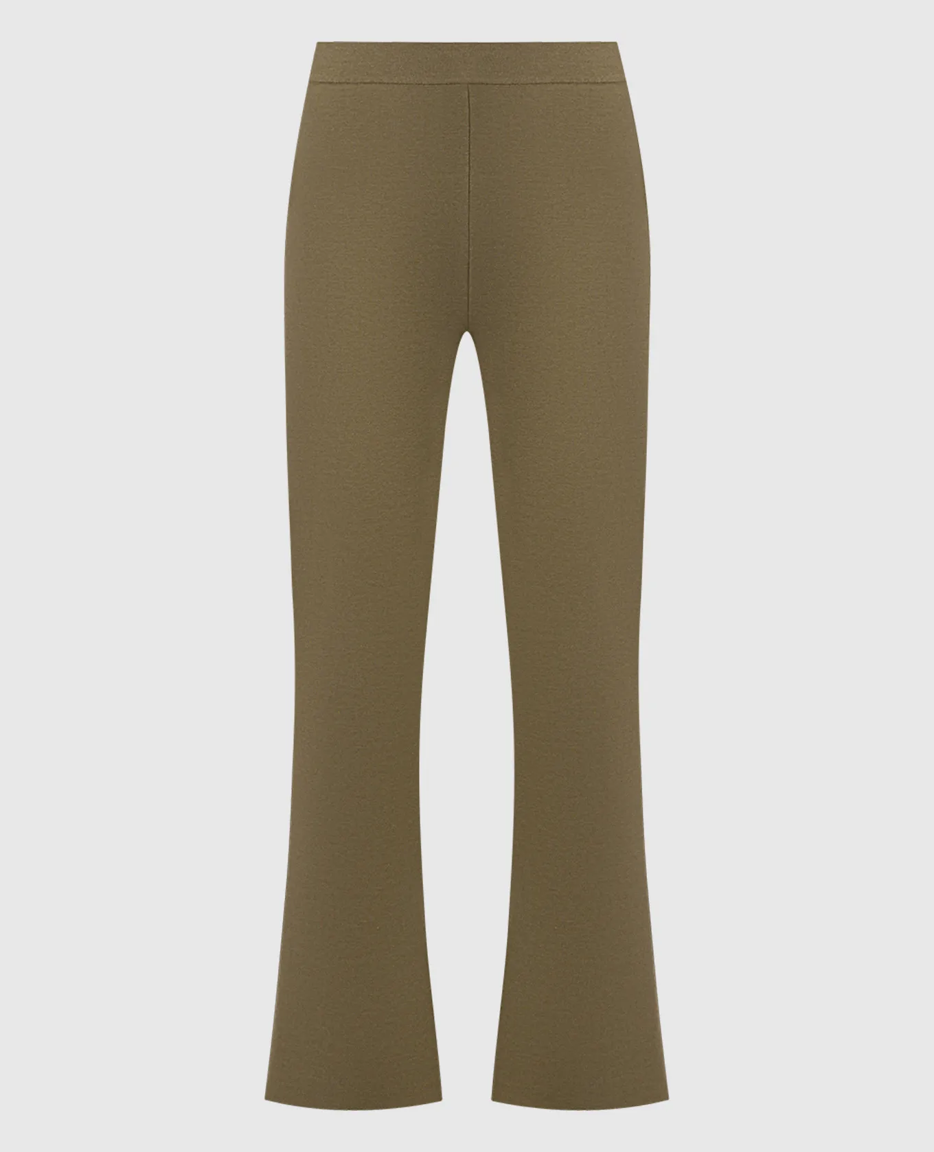 JOSEPH Khaki flared pants with silk
