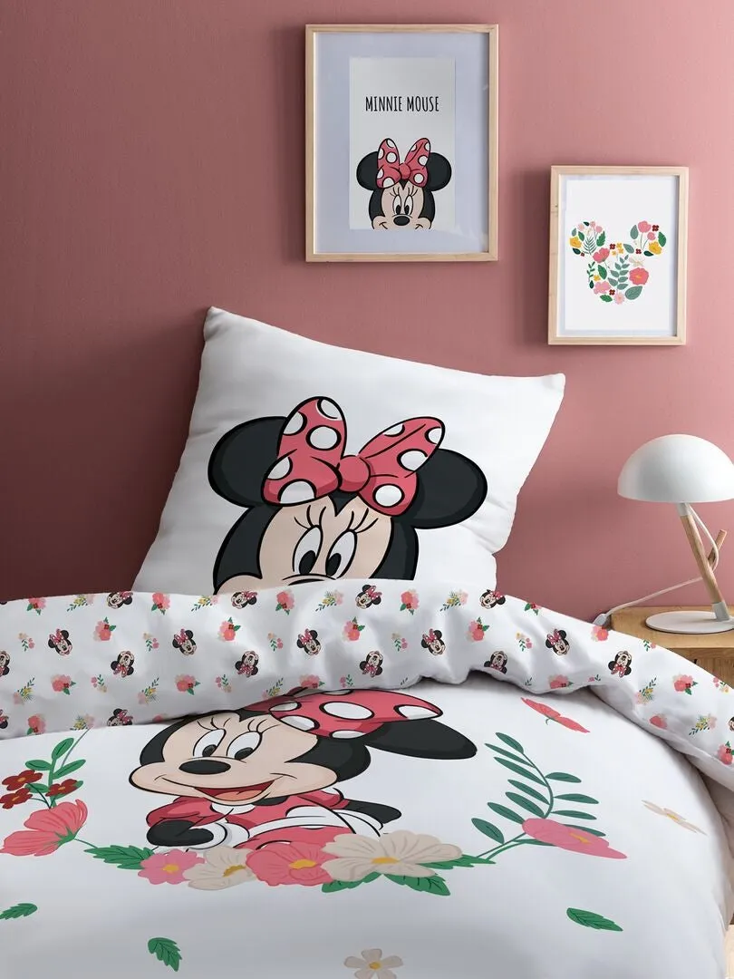 JUEGO DE CAMA  'MINNIE'  INDIVIDUAL  BLANCO