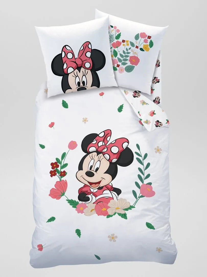 JUEGO DE CAMA  'MINNIE'  INDIVIDUAL  BLANCO