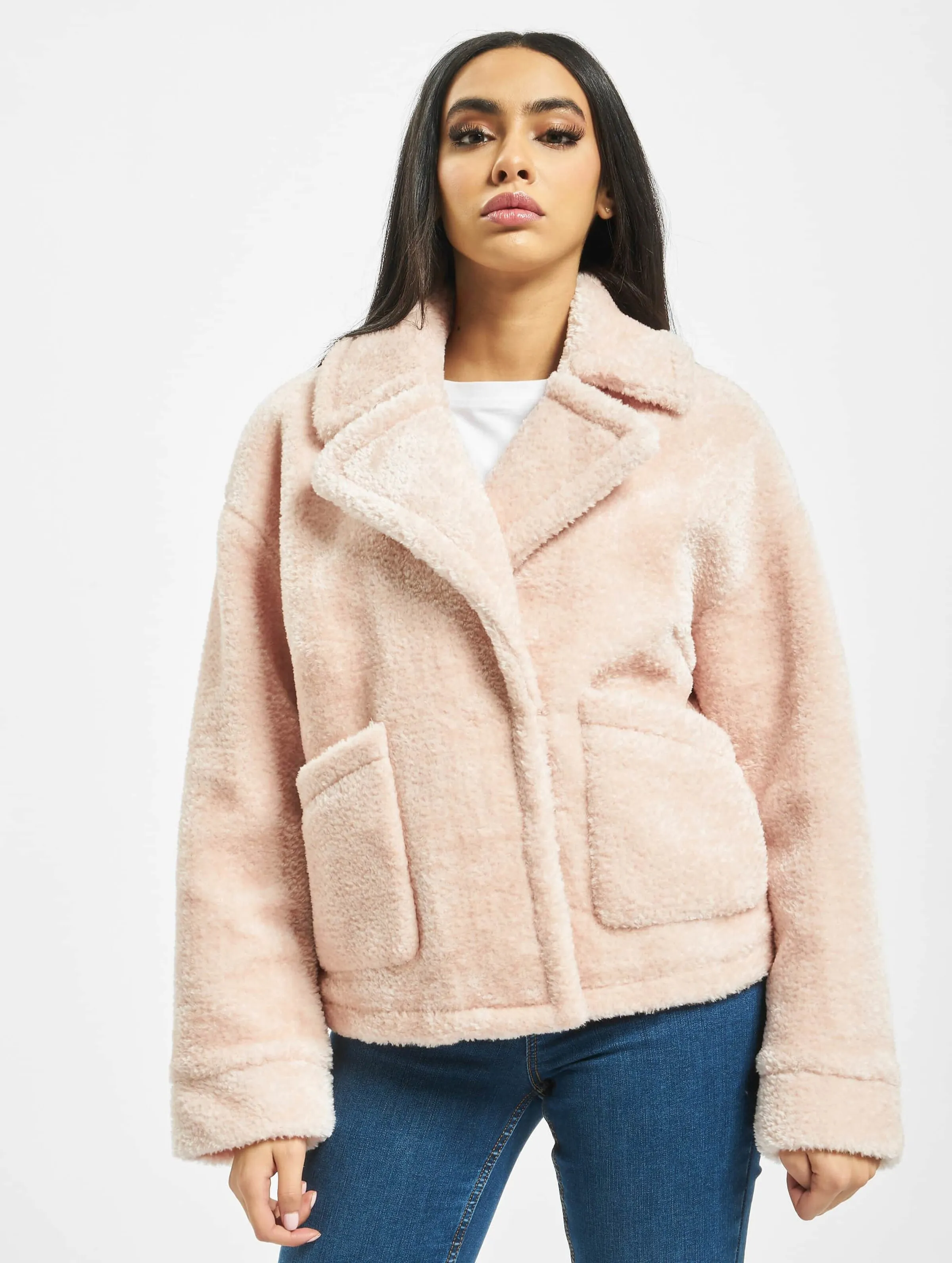 Ladies Oversize Sherpa Lapel
