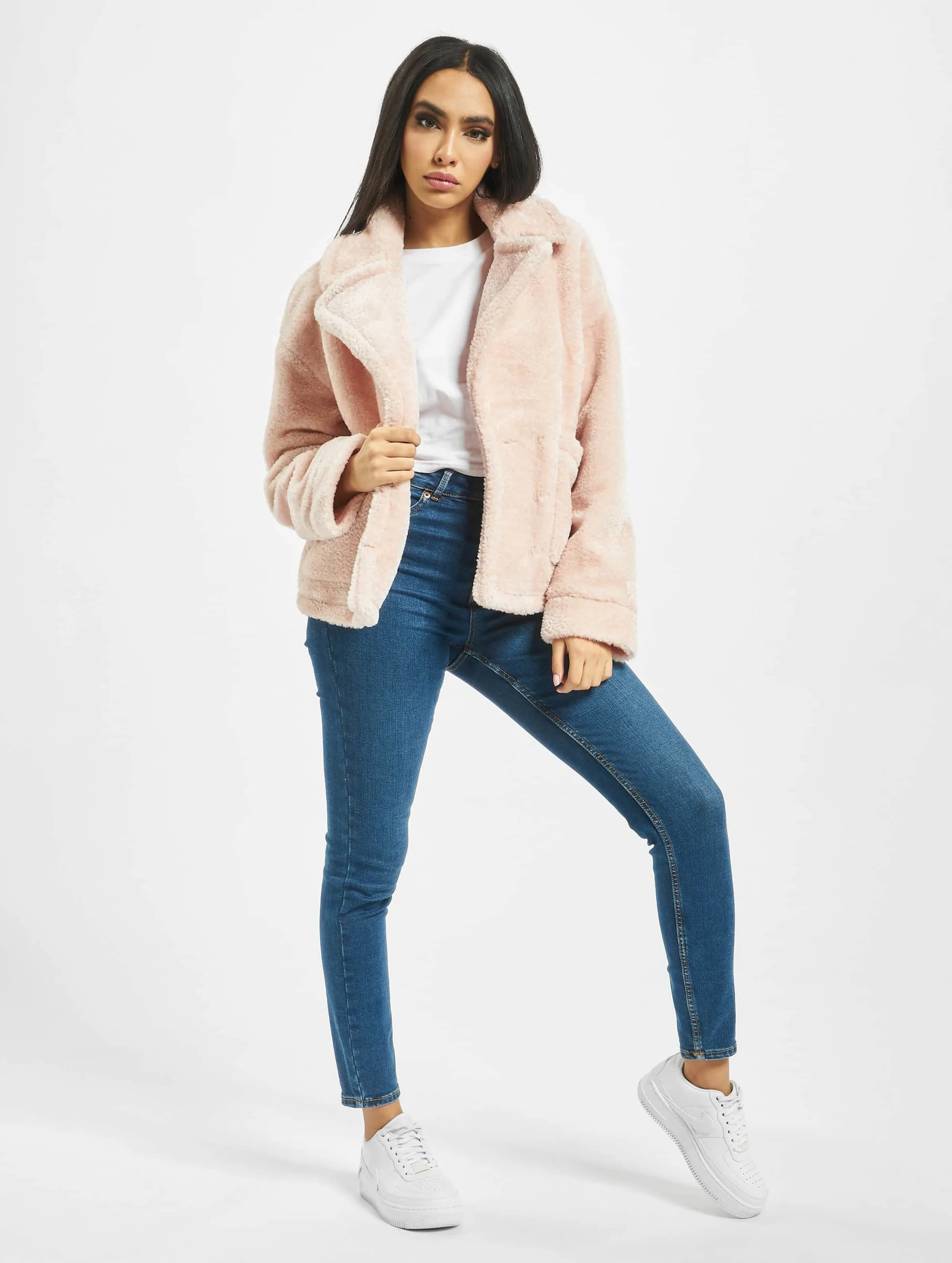 Ladies Oversize Sherpa Lapel