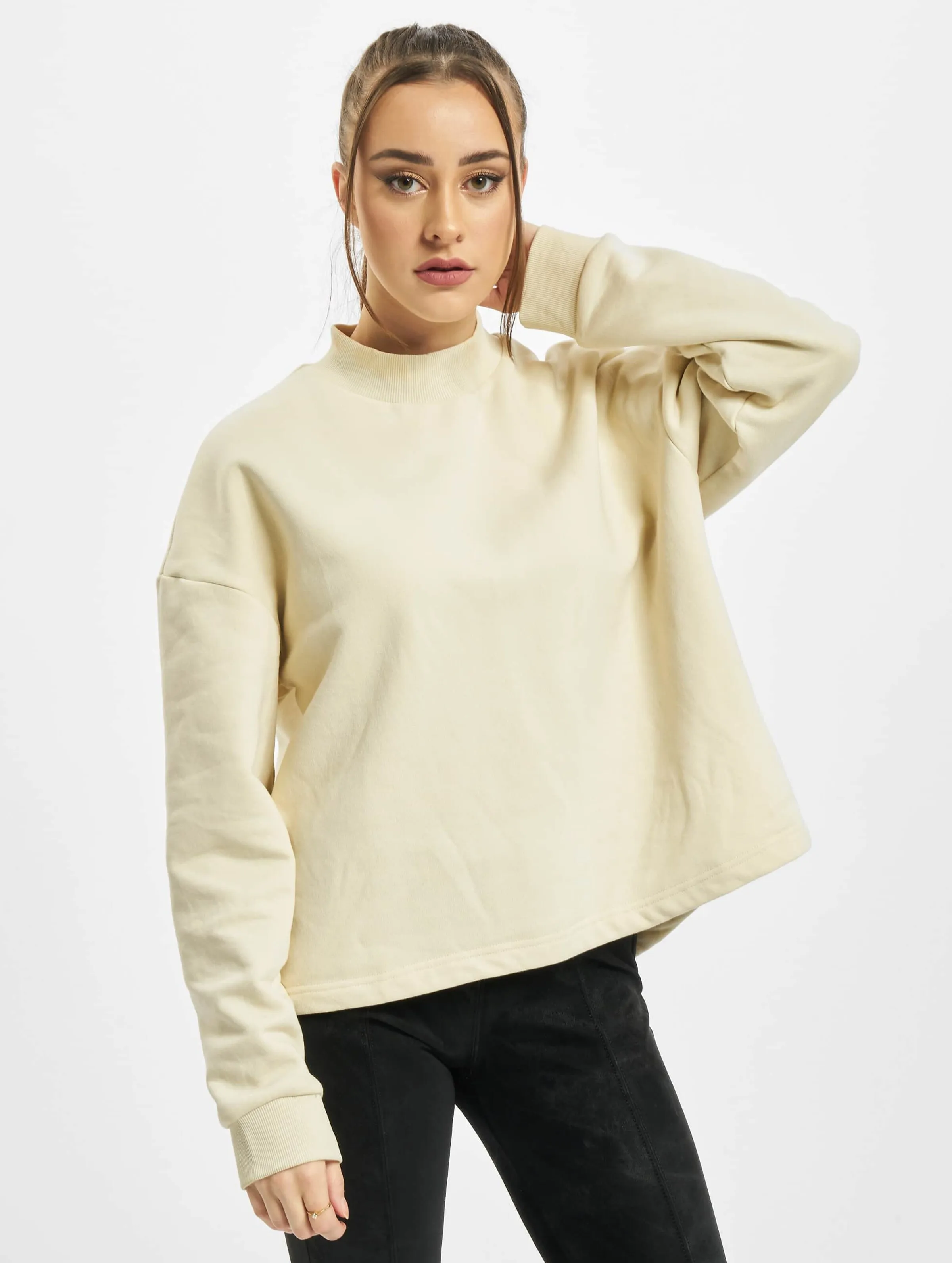 Ladies Oversized High Neck Crew 