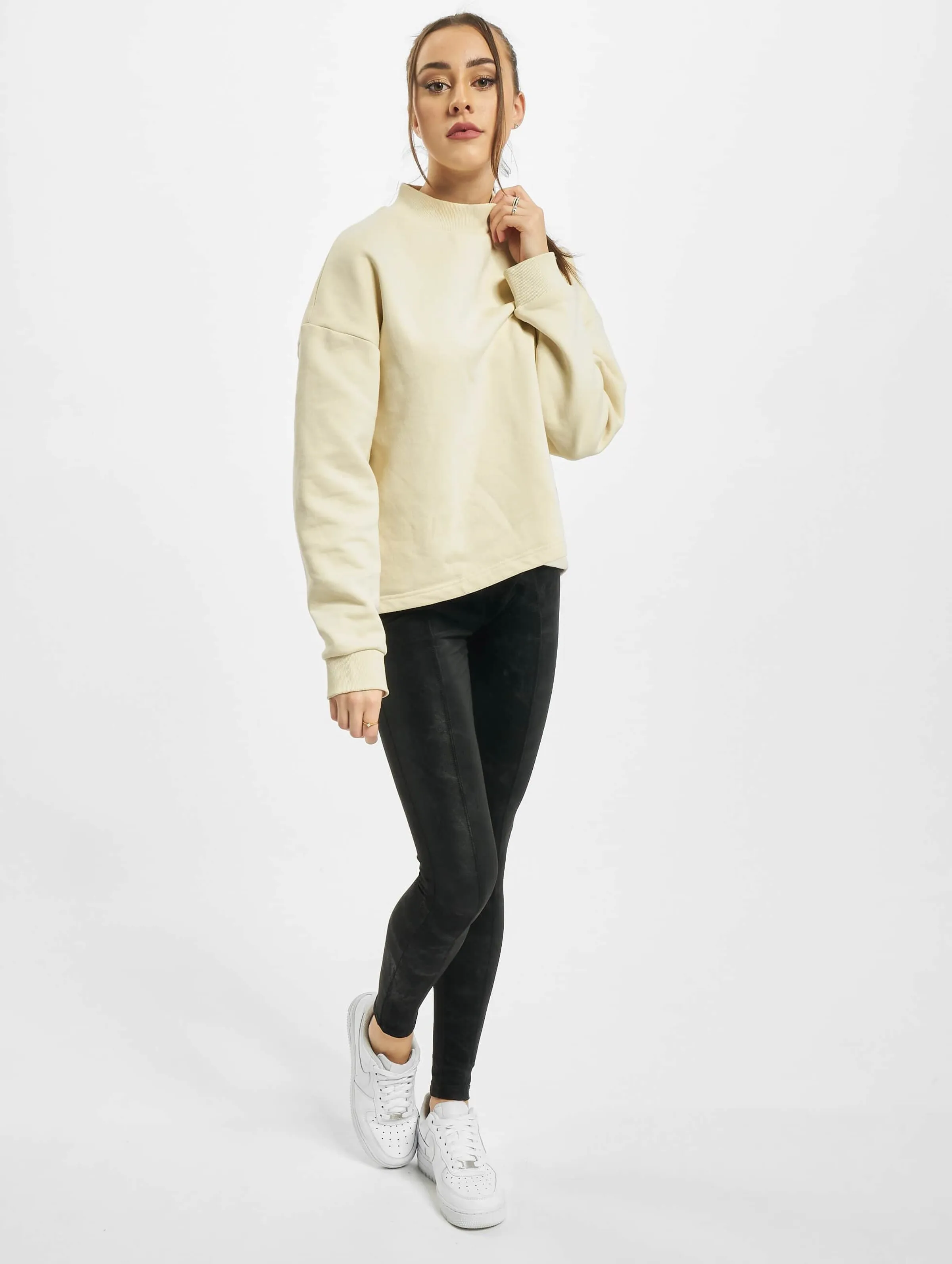 Ladies Oversized High Neck Crew 