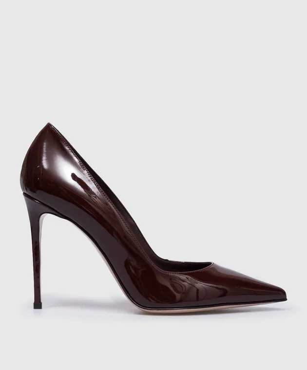 Le Silla Burgundy lacquered EVA leather shoes