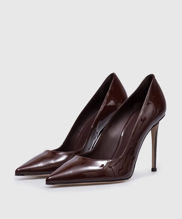 Le Silla Burgundy lacquered EVA leather shoes