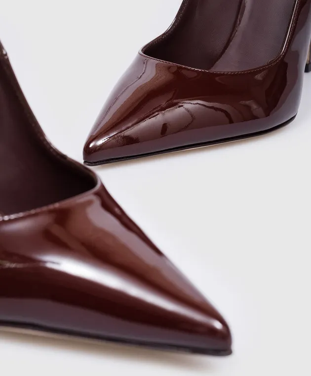 Le Silla Burgundy lacquered EVA leather shoes