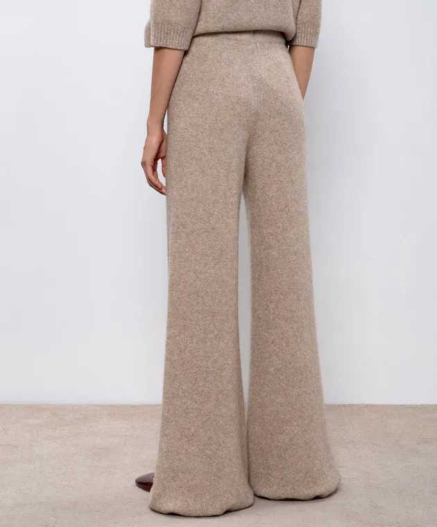 LISA YANG Khloe beige cashmere flared pants