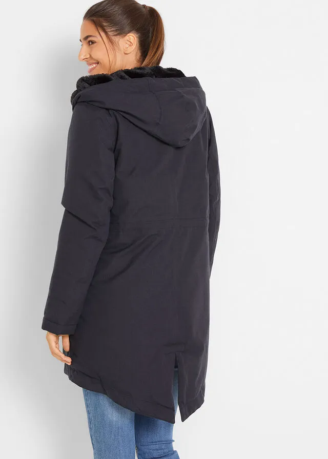 Parka funcional con forro polar pizarra moteada moteado