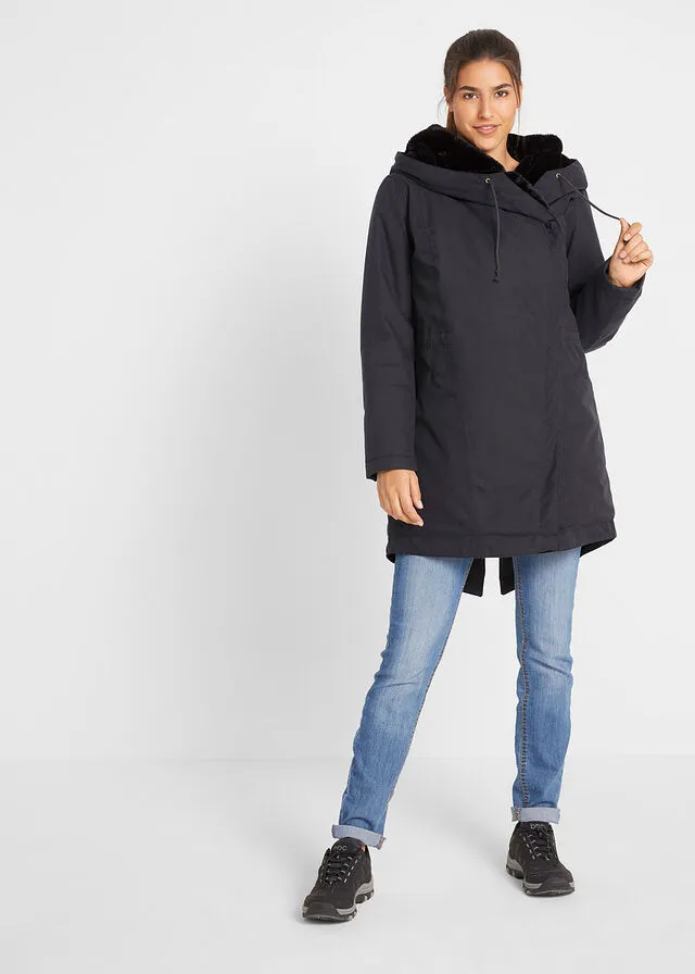 Parka funcional con forro polar pizarra moteada moteado