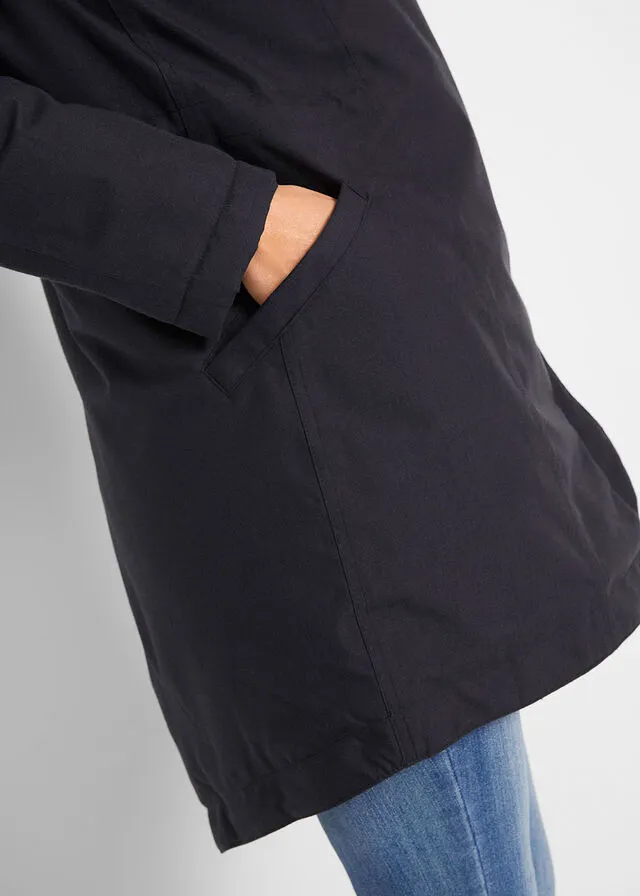Parka funcional con forro polar pizarra moteada moteado