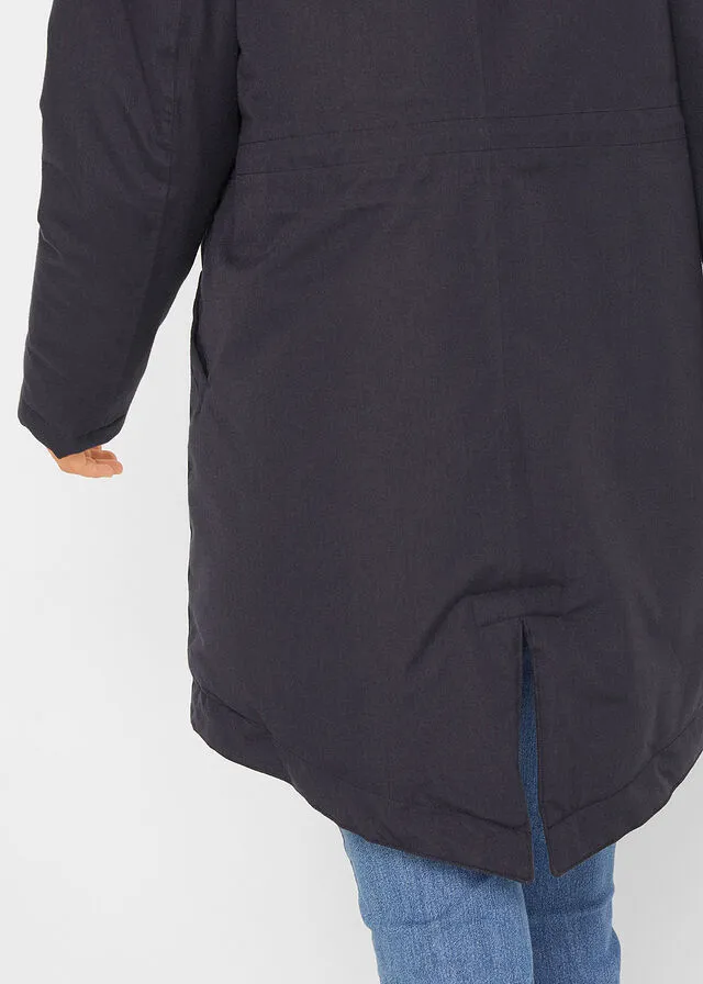 Parka funcional con forro polar pizarra moteada moteado